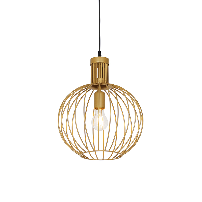hanglampen Design hanglamp goud 30 cm Wire Dos Staal Hanglamp is de perfecte voor in woonkamer werkkamer of slaapkamer. Zijn verticale spijlen zorgen een