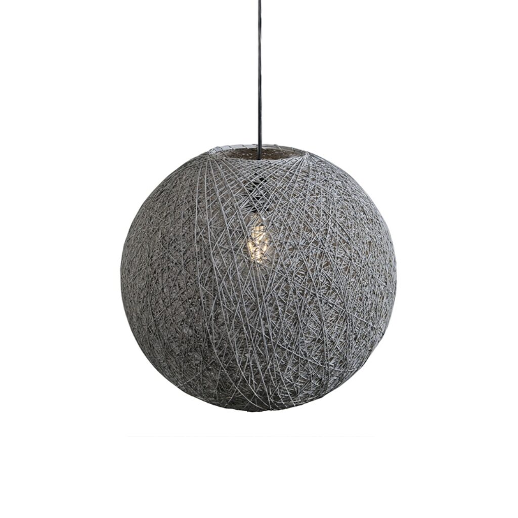 hanglampen Design hanglamp grijs Corda 45 PapierStaal Grijs De is de grotere broer van 35. een schitterende die combinatie hout en metaal optimaal gebruikt.