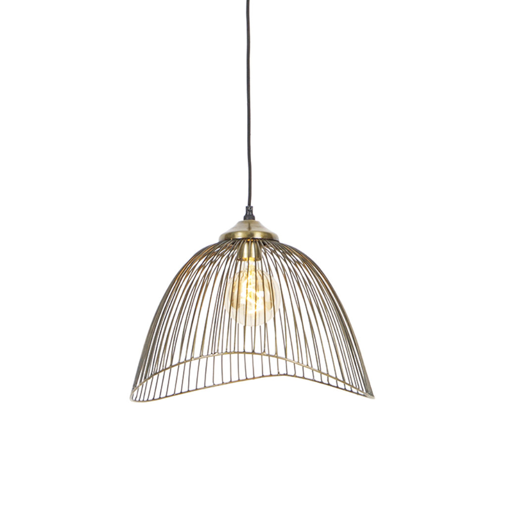 hanglampen Design hanglamp messing 398 cm Pia Staal Deze steelt de show bij elk diner. Een prachtige blikvanger dankzij zijn kleur en open lampenkap. Perfect