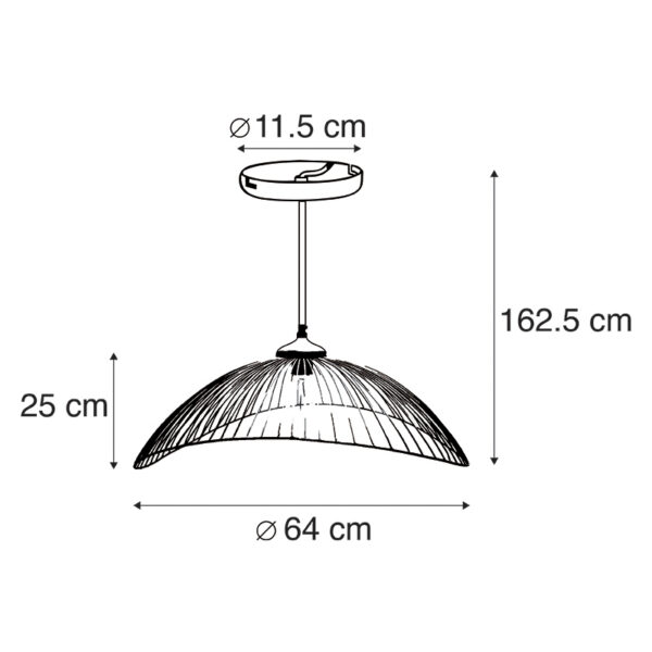 Design hanglamp messing 64 cm - Pia - Afbeelding 3