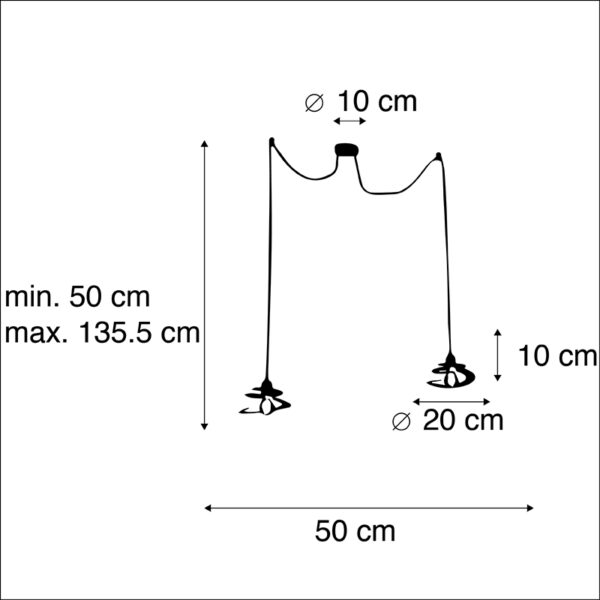 Design hanglamp 2-lichts met spiraal kap 20 cm - Scroll - Afbeelding 3
