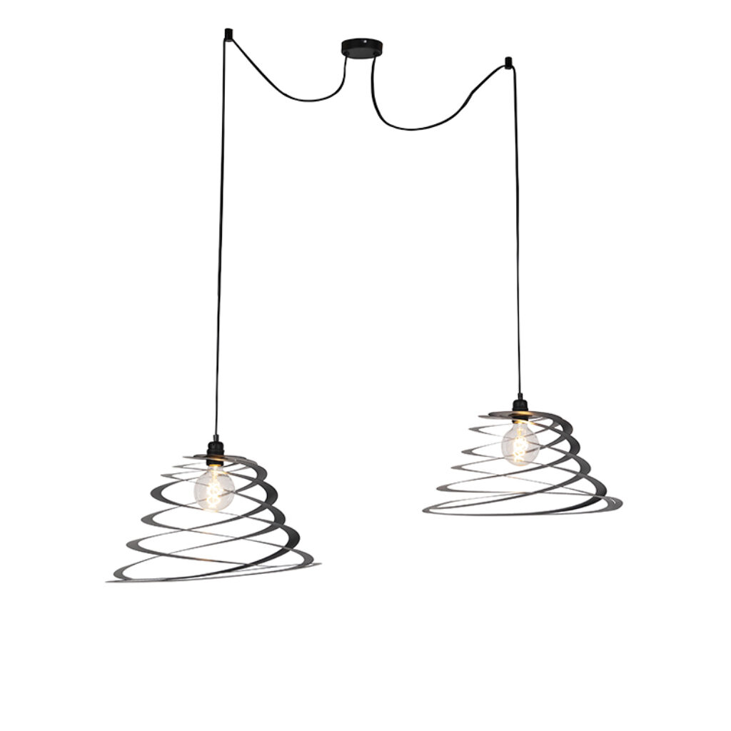 hanglampen Design hanglamp met spiraal kap 50 cm Scroll Staal Zwart Op zoek naar een uniek stuk in jouw Dan is deze echt wat jij zoekt. Hij mooi afgewerkt twee