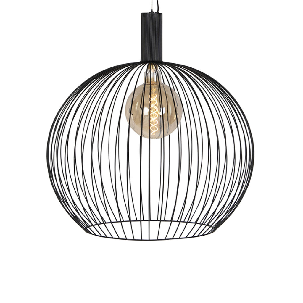 hanglampen Design hanglamp rond zwart 70 cm Dos Staal Zwart Op zoek naar een stoere moderne Dan is de Wire iets voor Een geweldige eyecatcher in jouw interieur
