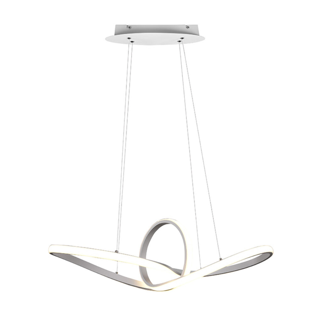 hanglampen Design hanglamp wit incl. LED dimbaar Levi StaalKunststof Wit Met haal je een uniek exemplaar in huis. Deze design is gemaakt van kunststof met staal