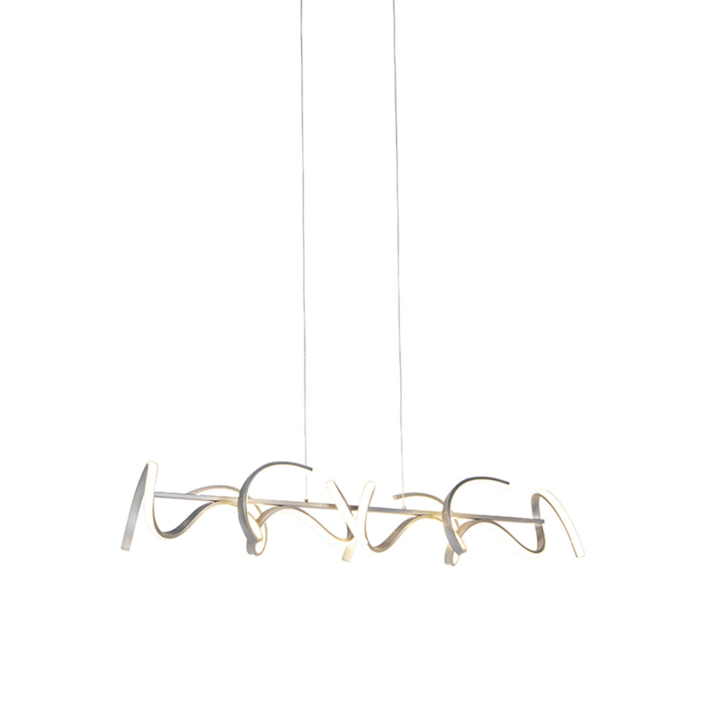 hanglampen Design hanglamp zilver dimbaar incl. LED Krisscross StaalAluminium Staal Als je op zoek bent naar een schitterende moderne die meteen in het oog