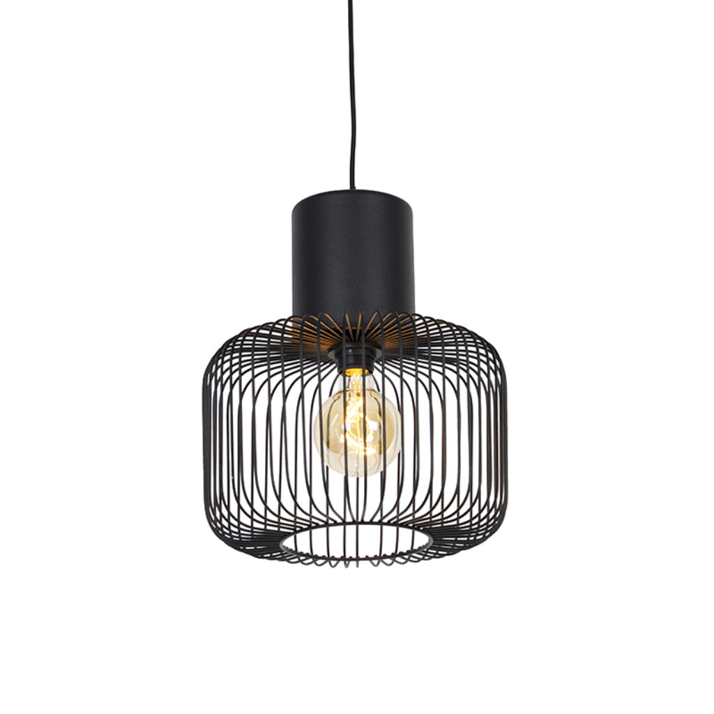 hanglampen Design hanglamp zwart Baya Staal Zwart Een unieke eyecatcher in huis dankzij zijn open design en stoere Deze steelt de show woonkamer slaapkamer of