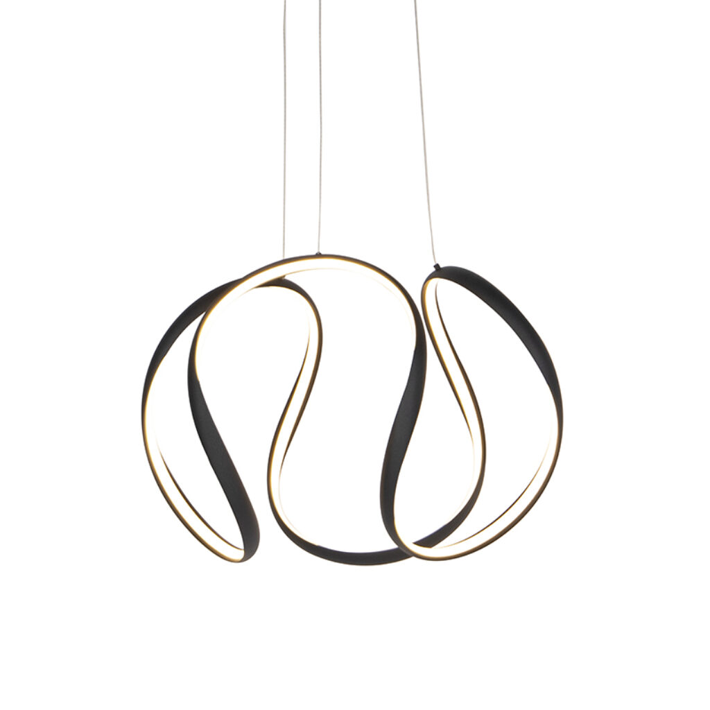 hanglampen Design hanglamp zwart dimbaar incl. LED Rowana Aluminium Zwart Deze Rowan is een moderne en design afgemaakt met mooie zwarte kleur. De lamp beschikt