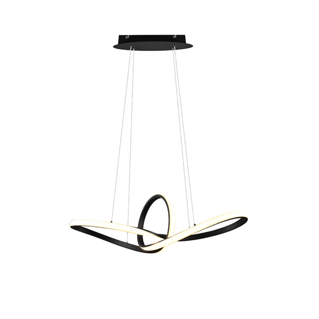hanglampen Design hanglamp zwart incl. LED dimbaar Levi StaalKunststof Zwart Met haal je een uniek exemplaar in huis. Deze design is gemaakt van kunststof met