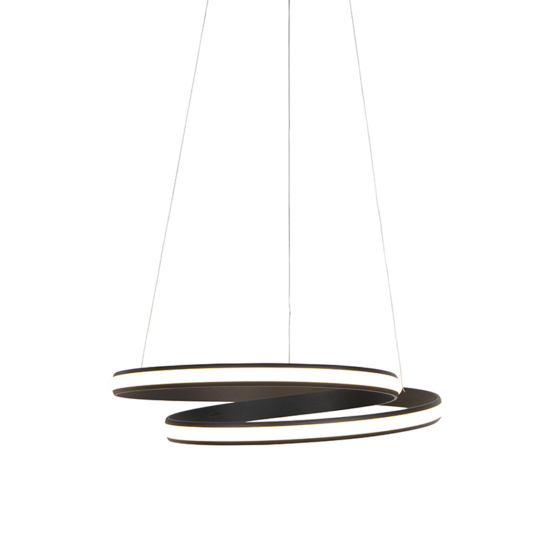 hanglampen Design hanglamp zwart 55 cm incl. LED 3 staps dimbaar Rowan AluminiumStaal Zwart Hou je van een echt design stuk in Dan is de perfecte lamp voor De