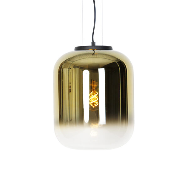 hanglampen Design hanglamp zwart met goud glas Bliss GlasStaal Fleur je interieur op onze vrolijke hanglamp. Deze lamp is gemaakt van wat zorgt voor een