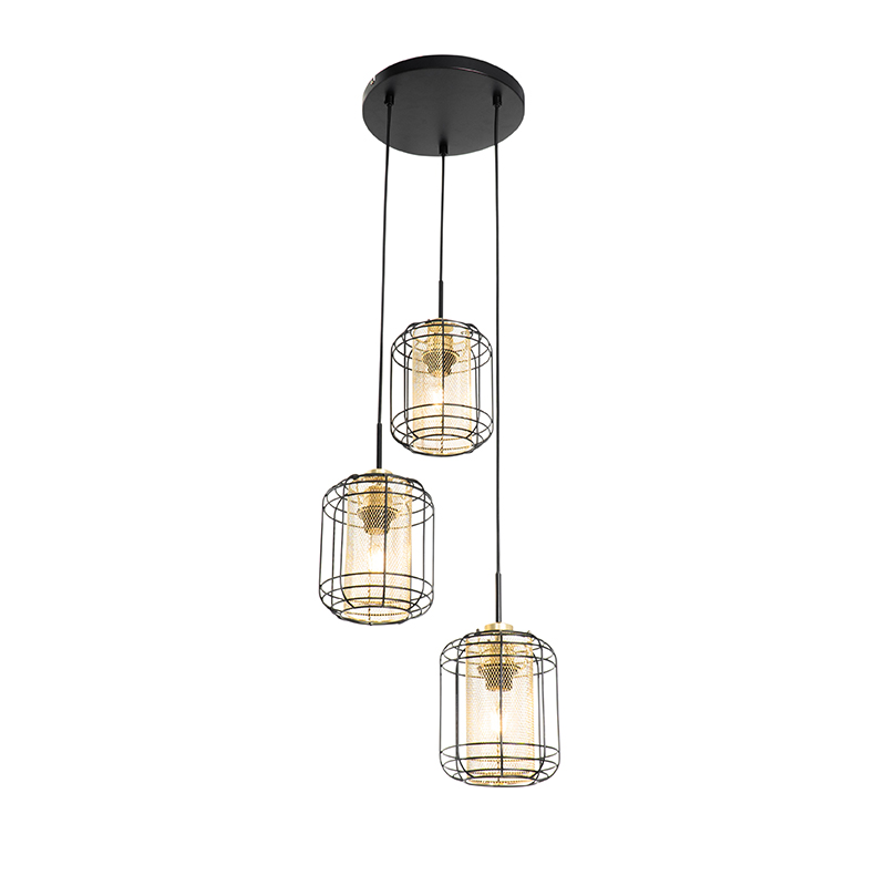 hanglampen Design hanglamp zwart met goud rond Gaze Staal Zwart is een prachtige voor in de woonkamer eetkamer of Doordat lampen niet allemaal op dezelfde