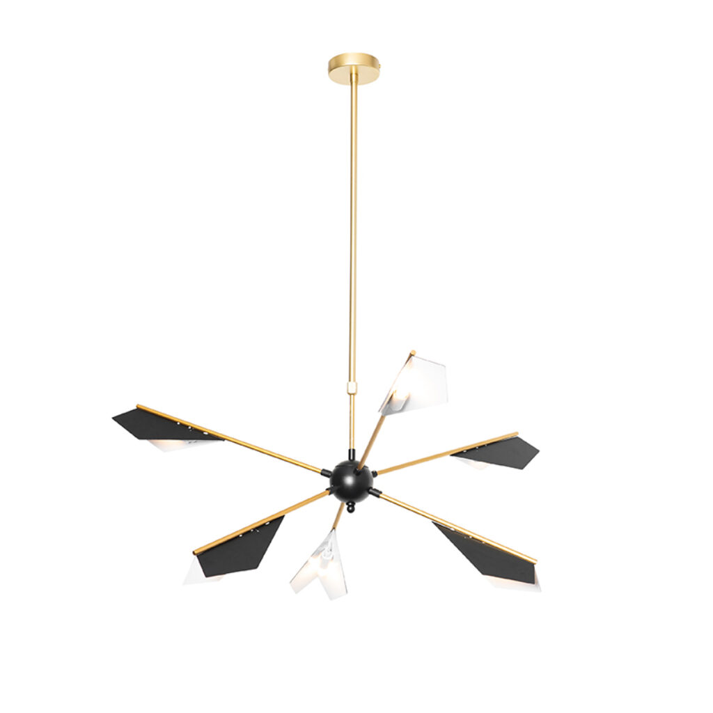 hanglampen Design hanglamp zwart met goud Sinem Staal Een ware blikvanger ook het licht Deze is afgewerkt in een gouden armatuur stijlvolle combinatie. Het