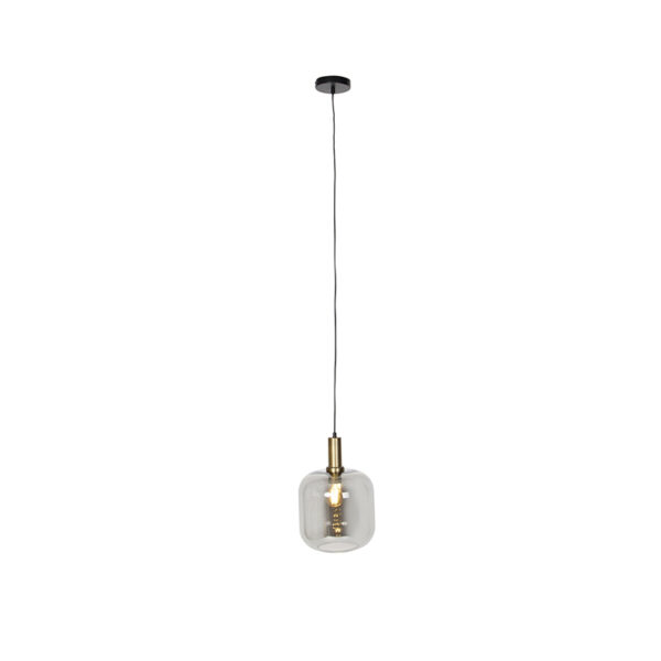 Design hanglamp zwart met goud en smoke glas - Zuzanna - Afbeelding 2