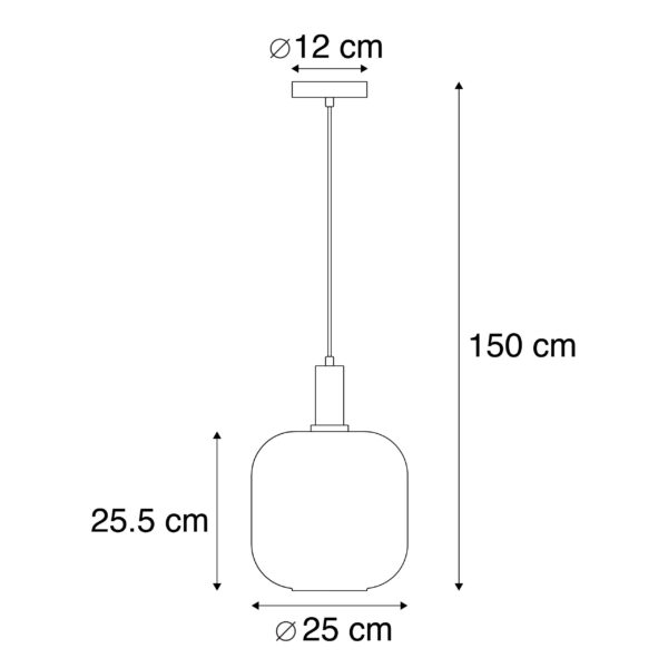 Design hanglamp zwart met goud en smoke glas - Zuzanna - Afbeelding 3