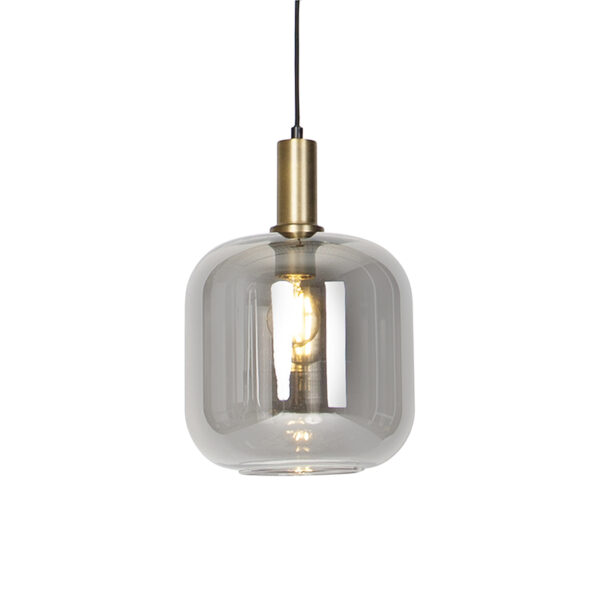 hanglampen Design hanglamp zwart met goud en smoke glas Zuzanna GlasStaal Ben je op zoek naar een mooie voor in de woonkamer eetkamer of Dan is wat zoekt.
