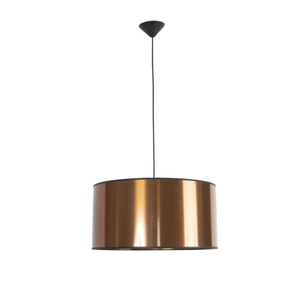 Design hanglamp zwart met koperen kap 50 cm - Pendel - Afbeelding 2