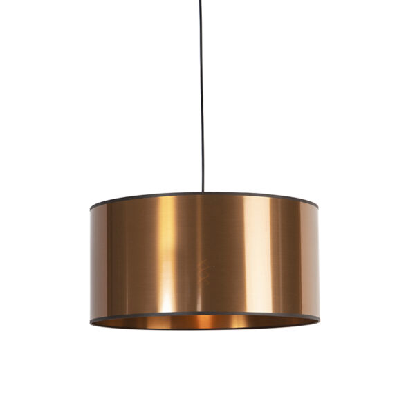 hanglampen Design hanglamp zwart met koperen kap 50 cm Pendel Kunststof Koper Wanneer je op zoek bent naar een pendel lamp voor huiskamer of slaapkamer dan is