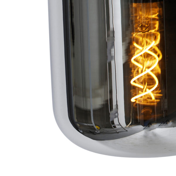 Design hanglamp zwart met smoke glas 3-lichts - Bliss - Afbeelding 2