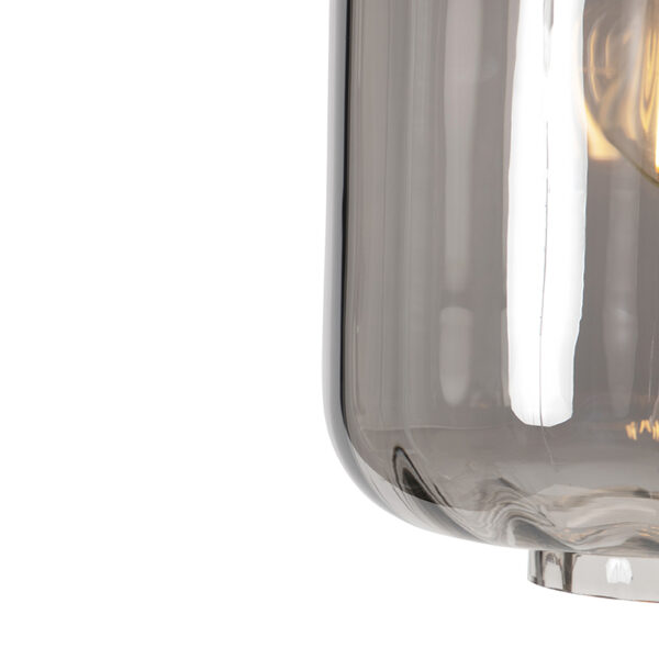 Design hanglamp zwart met smoke glas 3-lichts 226 cm - Qara - Afbeelding 2