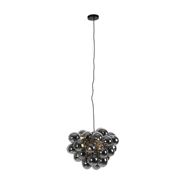 Design hanglamp zwart met smoke glas 8-lichts - Uvas - Afbeelding 2
