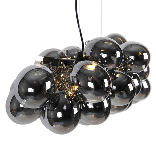 Design hanglamp zwart met smoke glas 8-lichts - Uvas - Afbeelding 2