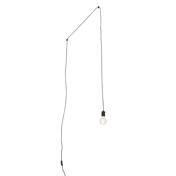 hanglampen Design hanglamp zwart met stekker Cavalux Staal Zwart is een stoere en stijlvolle in huis. Ook op kantoor voelt deze lamp zich volledig Hij wordt