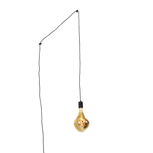hanglampen Design hanglamp zwart met stekker incl. LED lamp dimbaar Cavalux Staal Zwart