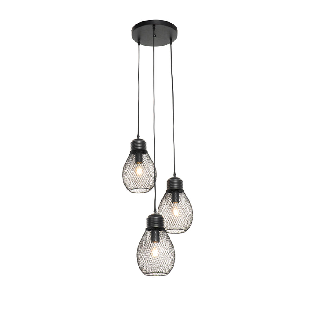 hanglampen Design hanglamp zwart Raga Staal Zwart is een snoepje voor het Door de drie lichtpunten die je op verschillende hoogtes kunt hangen krijgt lamp