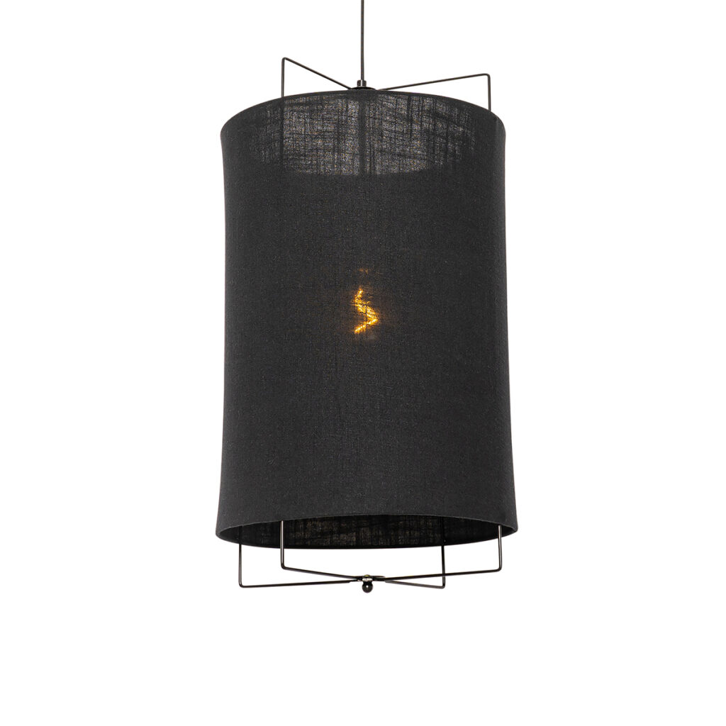 hanglampen Design hanglamp zwart Rich StofStaal Zwart Een tijdloze topper deze zwarte met mooie linnen kap. Bekijk onze De kap zorgt voor een gezellig diffuus