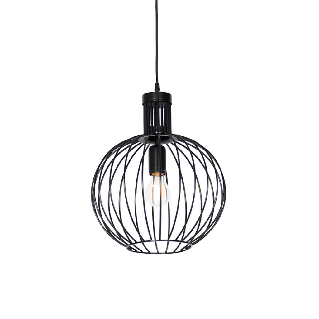 hanglampen Design hanglamp zwart 30 cm Wire Dos Staal Zwart mag niet ontbreken in jouw interieur. Deze lamp past perfect de woonkamer werkkamer of slaapkamer.