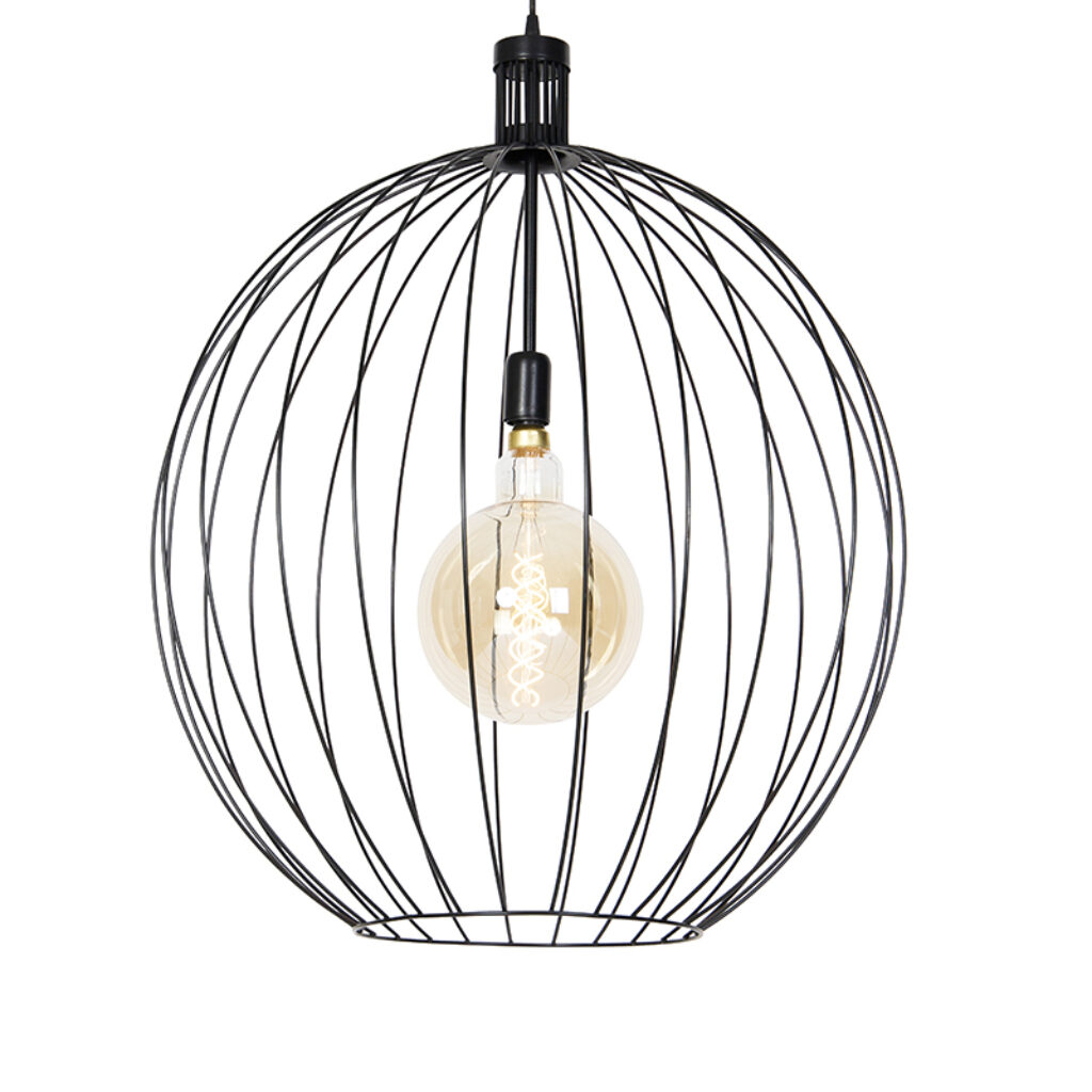 hanglampen Design hanglamp zwart 70 cm Wire Dos Staal Zwart is een prachtig grote voor in de hal woonkamer of eetkamer. Zijn verticale spijlen zorgen