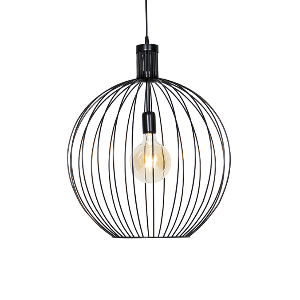 hanglampen Design hanglamp zwart 50 cm Wire Dos Staal Zwart mag niet ontbreken in jouw interieur. Deze lamp past perfect de woonkamer werkkamer of slaapkamer.