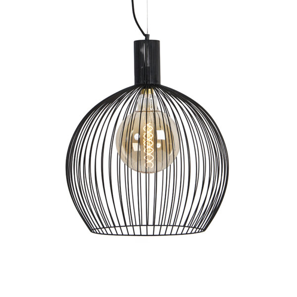 hanglampen Design ronde hanglamp zwart 50 cm Dos Staal Zwart Op zoek naar een stoere moderne Dan is de Wire iets voor Een geweldige eyecatcher in jouw interieur