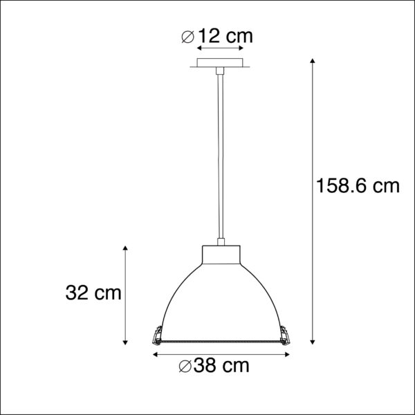 Industriële hanglamp aluminium 38 cm dimbaar - Anteros - Afbeelding 3