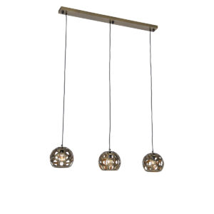 hanglampen hanglamp antiek goud langwerpig Bobby Aluminium Wauw is een echte Deze opvallende mooi afgewerkt in gouden kleur en 3 open lampenkappen die zorgen
