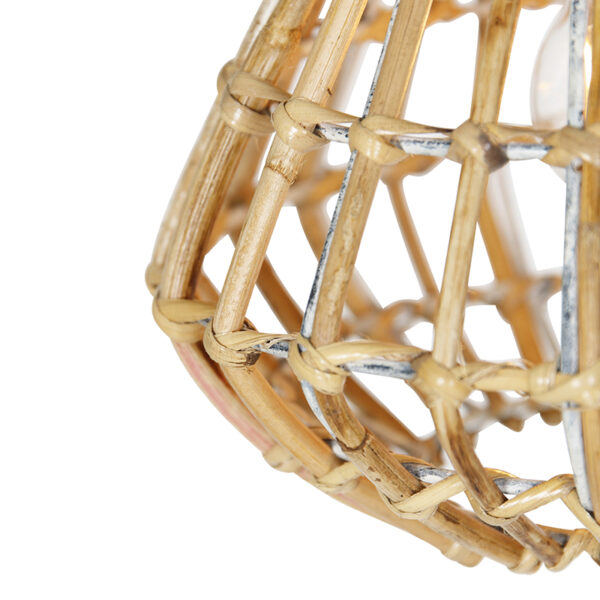 Hanglamp bamboe met wit langwerpig 3-lichts - Canna Diamond - Afbeelding 2