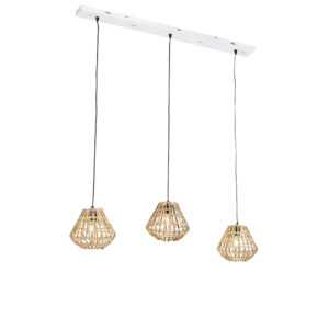 hanglampen Hanglamp bamboe met wit langwerpig Canna Diamond BamboeStaal Naturel Een stijlvolle en rustgevende toevoeging in dat is onze Echt iets voor
