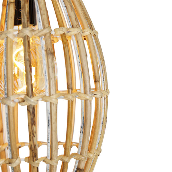 Hanglamp bamboe met wit rond 3-lichts - Canna Capsule - Afbeelding 2
