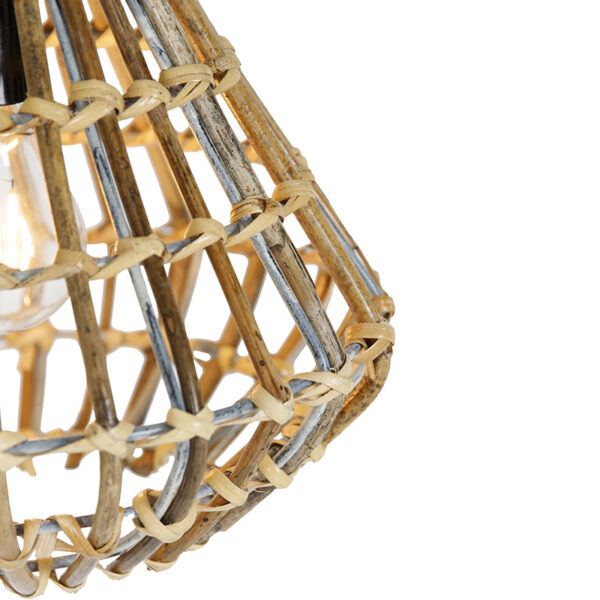 Hanglamp bamboe met wit rond 3-lichts - Canna Diamond - Afbeelding 2