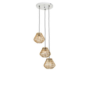 hanglampen Hanglamp bamboe met wit rond Canna Diamond BamboeStaal Naturel Een stijlvolle en rustgevende toevoeging in dat is onze Echt iets voor liefhebbers van