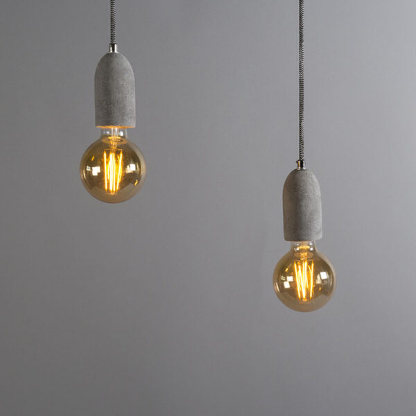 Industriële hanglamp beton 2-lichts - Cava 2 - Afbeelding 2