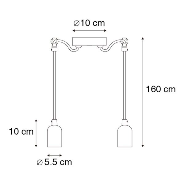 Industriële hanglamp beton 2-lichts - Cava 2 - Afbeelding 3