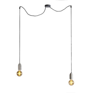 hanglampen hanglamp beton Cava 2 Steen Beton Grijs De is een stijlvolle voor de liefhebber. twee lichtpunten zorgen dynamiek in je interieur. Deze plafondlamp