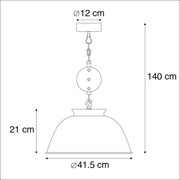 Industriële hanglamp betonlook - Bax - Afbeelding 3