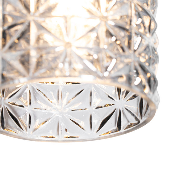 Hanglamp goud met smoke glas langwerpig 5-lichts - Elva - Afbeelding 2