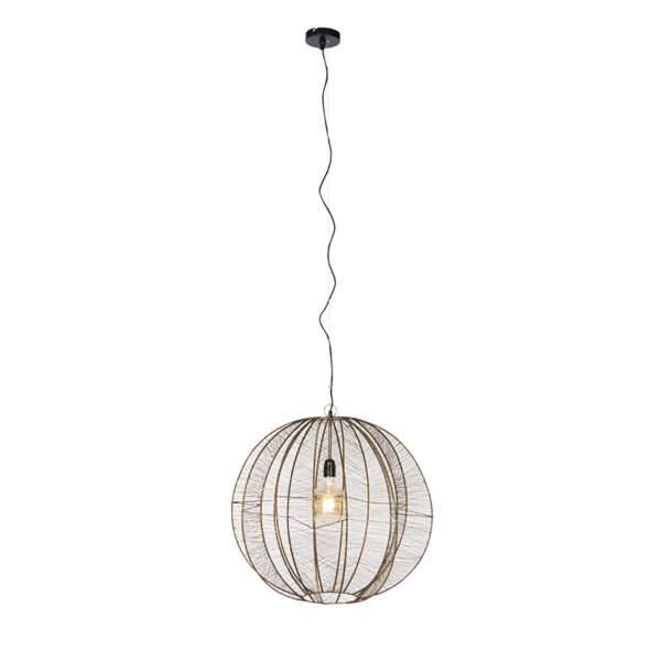 Industriële hanglamp brons met zwart 60 cm - Dong - Afbeelding 2