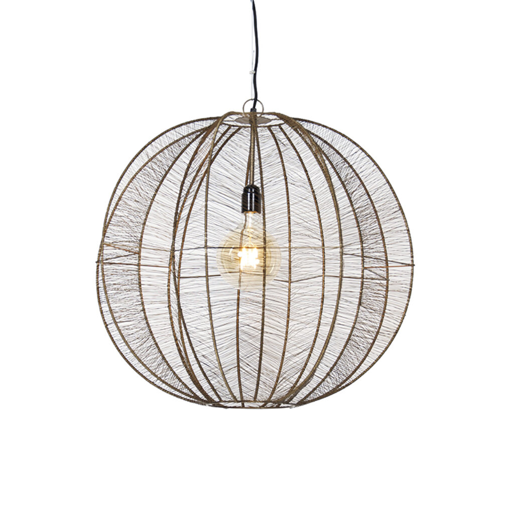 hanglampen hanglamp brons met zwart 60 cm Dong Staal Brons Met onze in huis haal jij een echte blikvanger binnen. De open kap laat voldoende licht door om