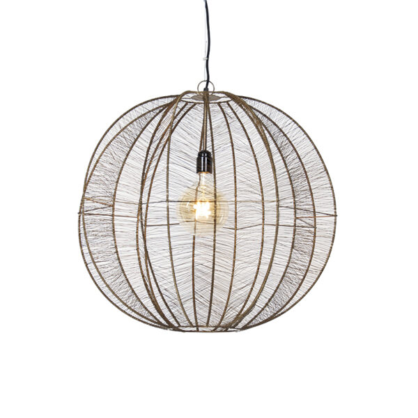 hanglampen hanglamp brons met zwart 60 cm Dong Staal Brons Met onze in huis haal jij een echte blikvanger binnen. De open kap laat voldoende licht door om