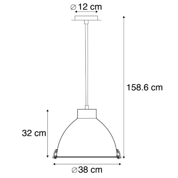 Industriële hanglamp bruin 38 cm - Anteros - Afbeelding 3