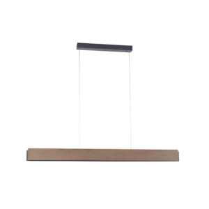 hanglampen Hanglamp bruin 121 cm incl. LED met afstandsbediening Ajdin KunststofStaal Bruin Haal de moderne sfeer in huis hanglamp. Deze langwerpige lamp is